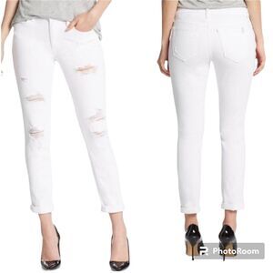 NEW Joe's Jeans Size 32 Janel White Mid-rise Distressed Skinny Jeans Festival